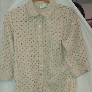 Chico's Tan Cutout Blouse